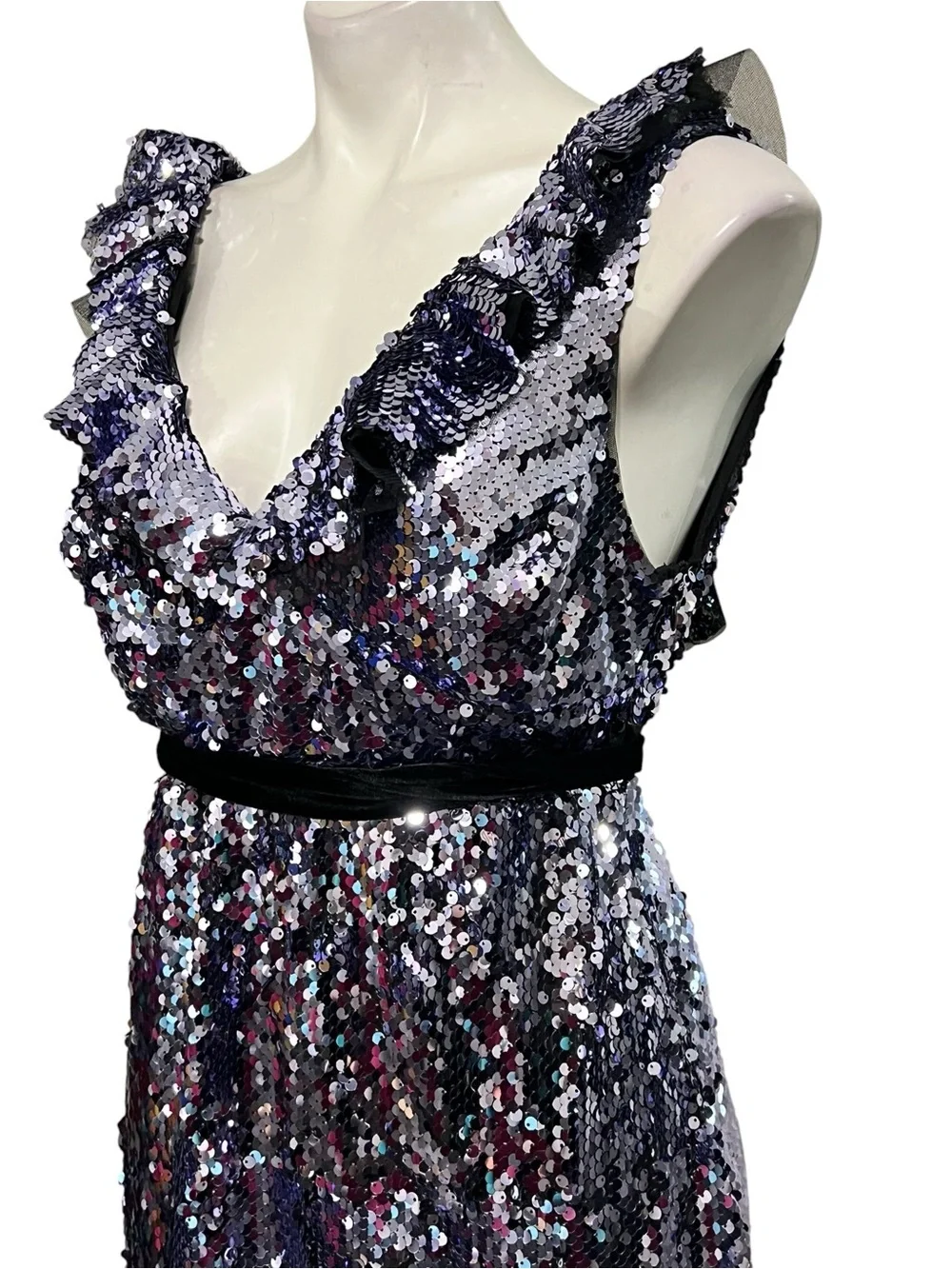 Free People Sequin Siren Mini Dress Sz 6 purple cocktail party date night